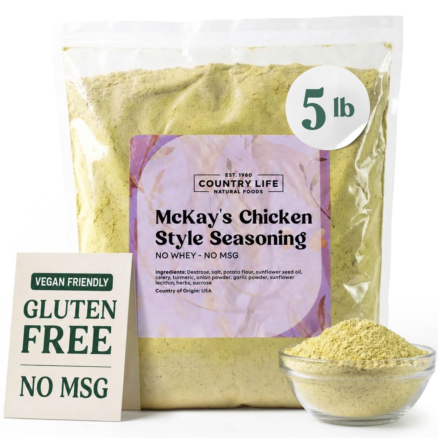 McKay’s Chicken-Style Seasoning Rub 5 lb | All-Purpose Chicken Seasoning Blend | MSG-Free, Sugar-Free, Fat-Free, Low Cholesterol | Savory Chicken Rub
