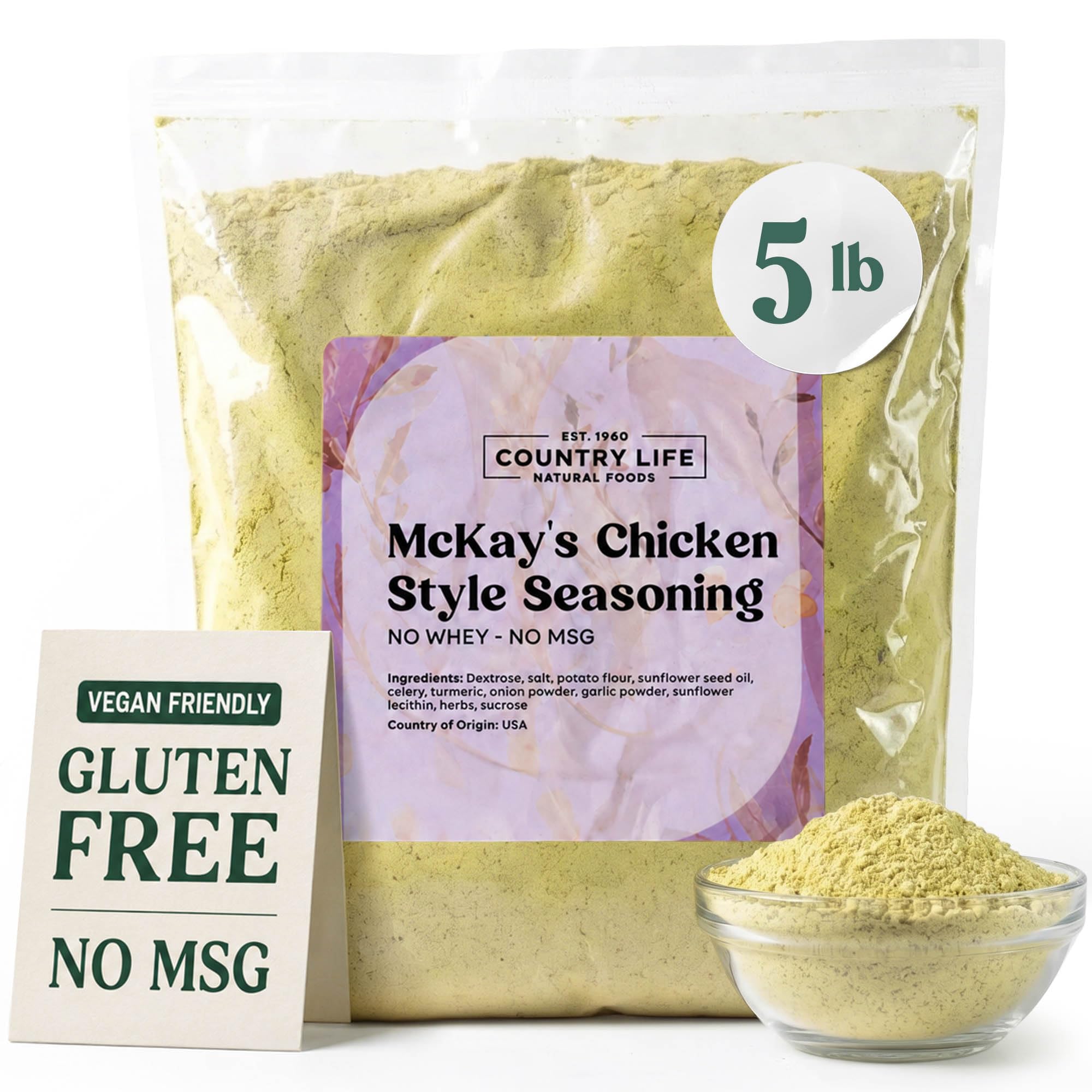 McKay’s Chicken-Style Seasoning Rub 5 lb | All-Purpose Chicken Seasoning Blend | MSG-Free, Sugar-Free, Fat-Free, Low Cholesterol | Savory Chicken Rub