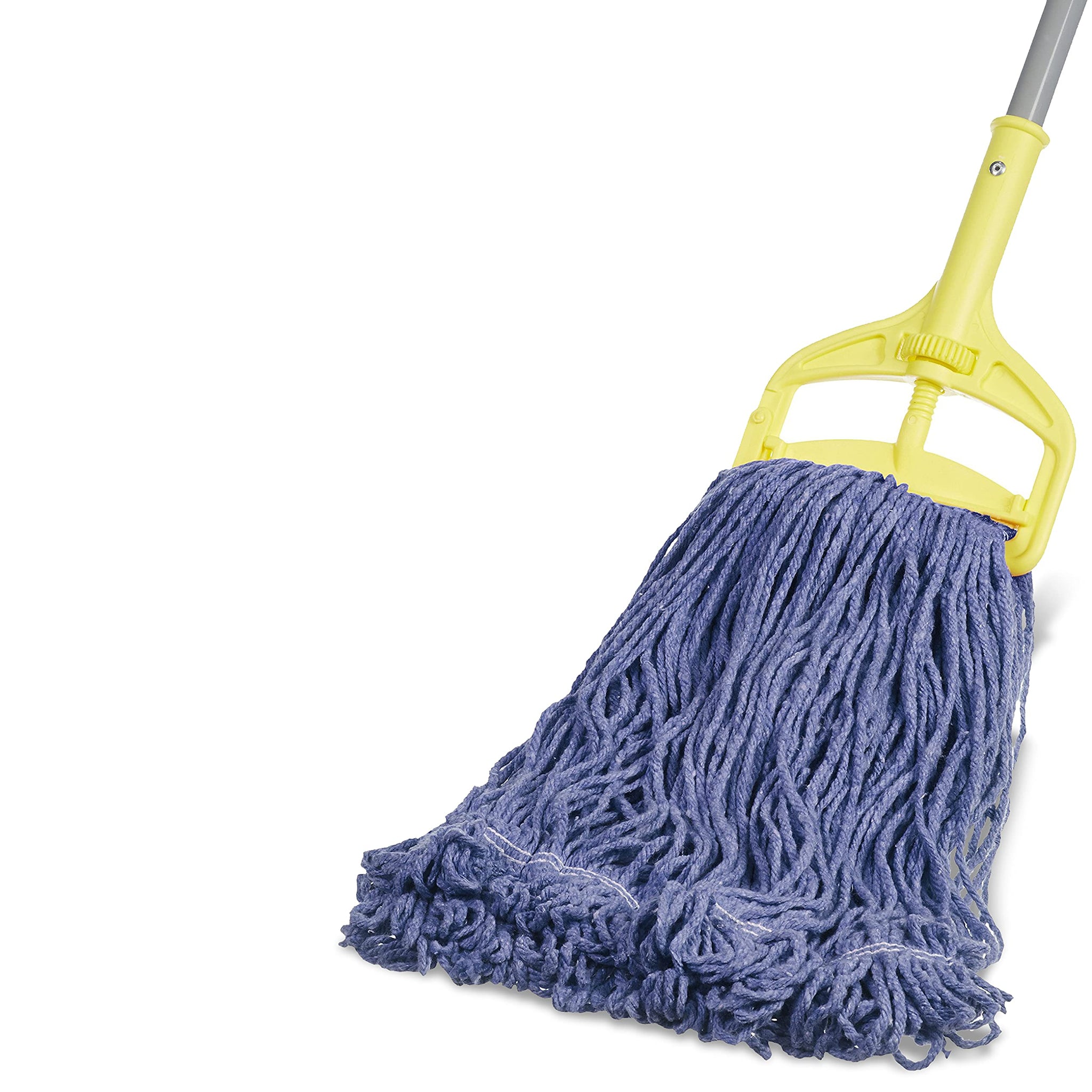 Amazon Basics Loop-End Synthetic Mop Head, 5-Inch Headband, Large, Machine Washable, Blue, 6-Pack
