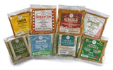 MySALT Dinner and a Salad Variety Pack - 8 Mixes: Ranch, Italian, Caesar, and Green Goddess + Spaghetti, Taco, Sloppy Joe, and Chili - Sodium-Free