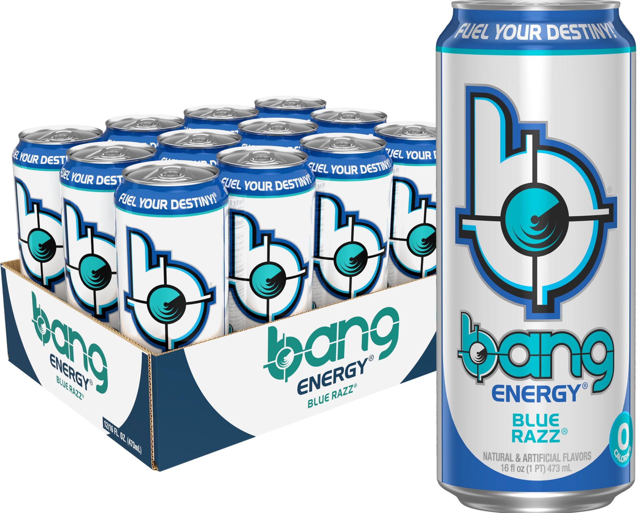 Bang Energy Blue Razz, Sugar-Free Energy Drink, 16-Ounce