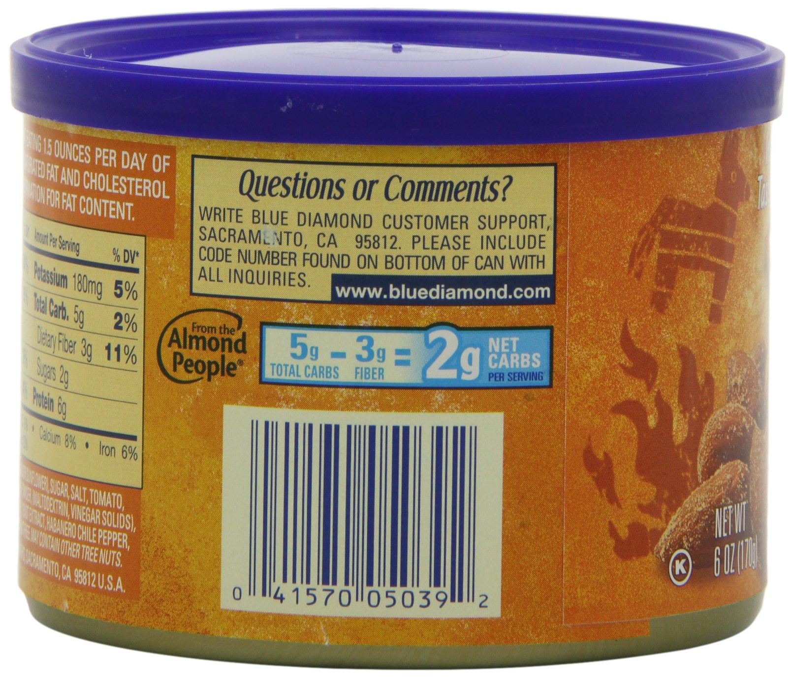 Blue Diamond Almonds BOLD Habanero BBQ, 6-Ounce (Pack of 6)