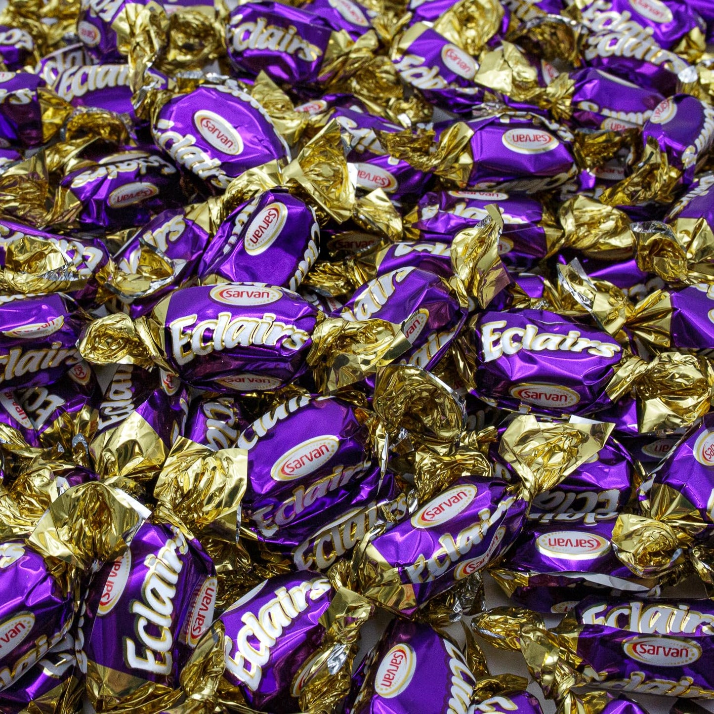 Turkish Soft Caramel with Chocolate Cream Filling - 1 lb Eclairs Candy, Individually Wrapped, Bulk Bag