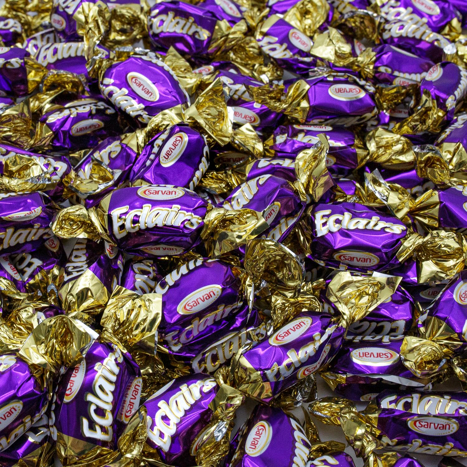 Turkish Soft Caramel with Chocolate Cream Filling - 1 lb Eclairs Candy, Individually Wrapped, Bulk Bag