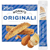 Nonni's Originali Classic Almond Biscotti Cookies - Individually Wrapped Italian Coffee Snack, Crunchy Twice-Baked, 80 Cal Each, 17.25 oz Carton