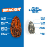 SMACKIN' Sunflower Seeds, Roasted Jumbo Small-Batch, American Made - Backyard BBQ. 1.5oz bags (36 Pack)