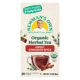 Newman's Own Organic Sweet Cinnamon Spice Herbal Tea with Rooibos Tea with Organic Ginger 20 Individually Wrapped Tea Bags Per Box (Pack of 2) USDA