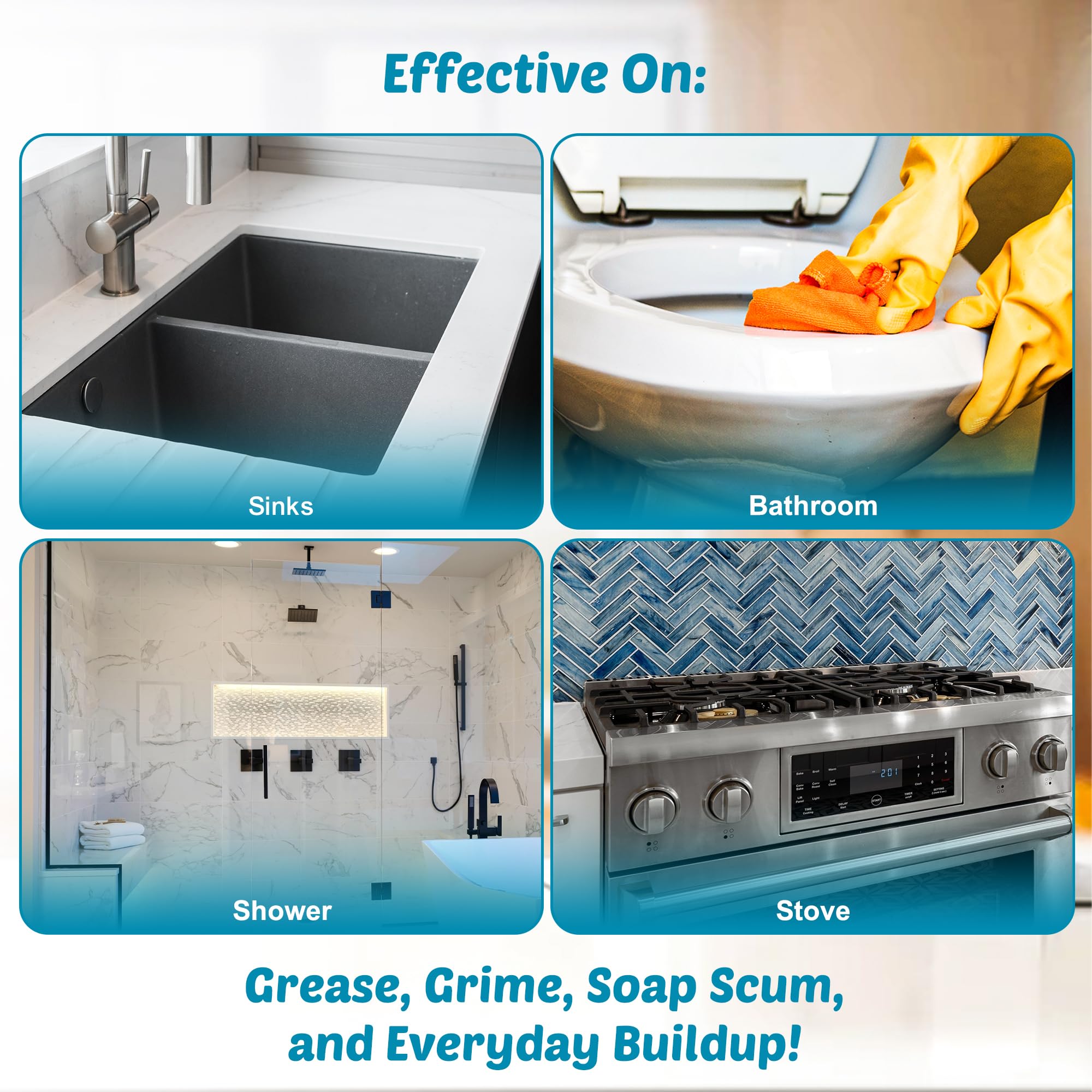 Cream Cleaner and Lemon All Purpose Cleaner for Kitchen, Bathroom, Shower, Tile & Oven, Cuts Grease & Grime, Gentle Formula Multipurpose Cleaner, The