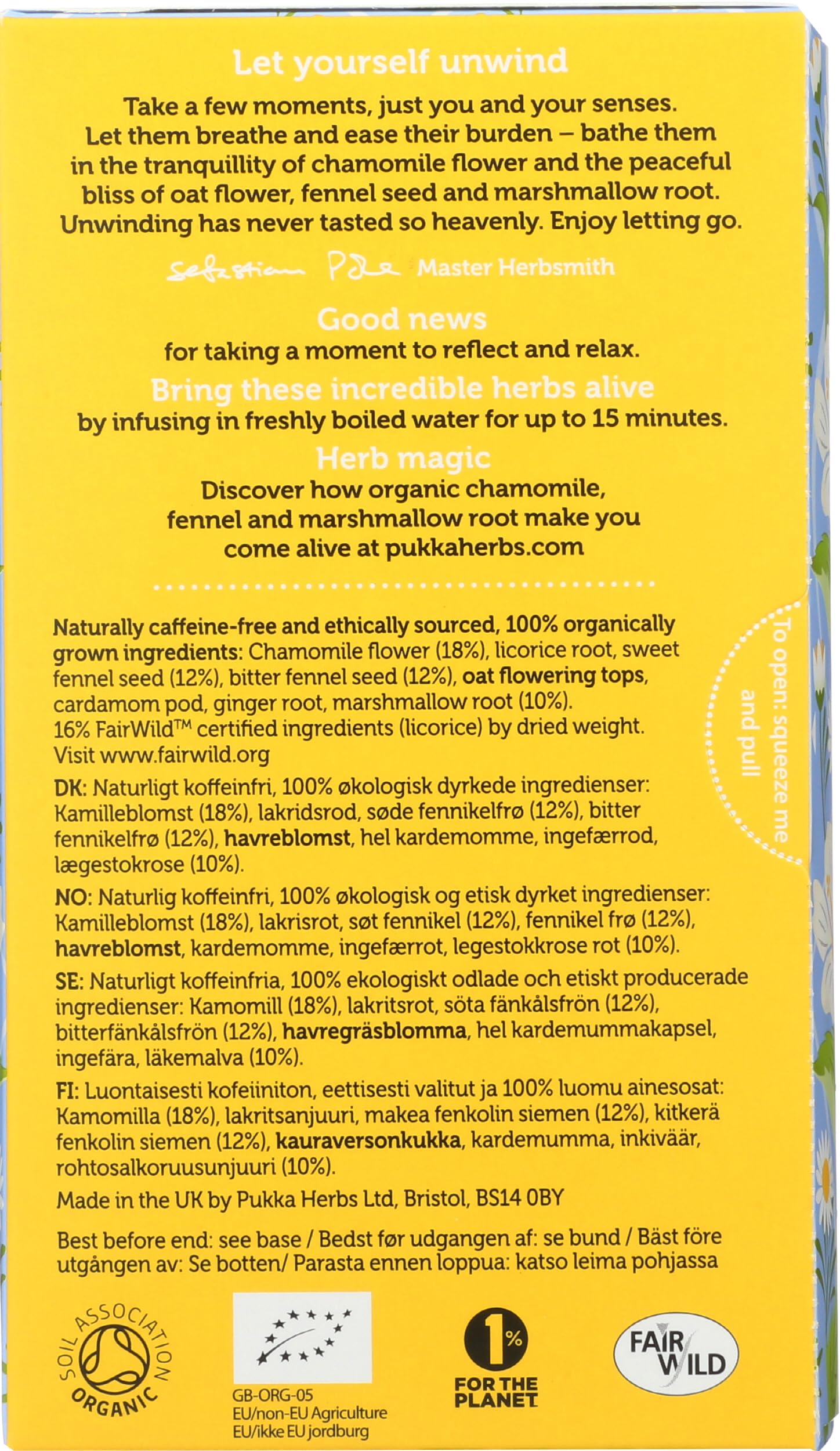 Pukka, Tea Herbal Relax Organic, 20 Count