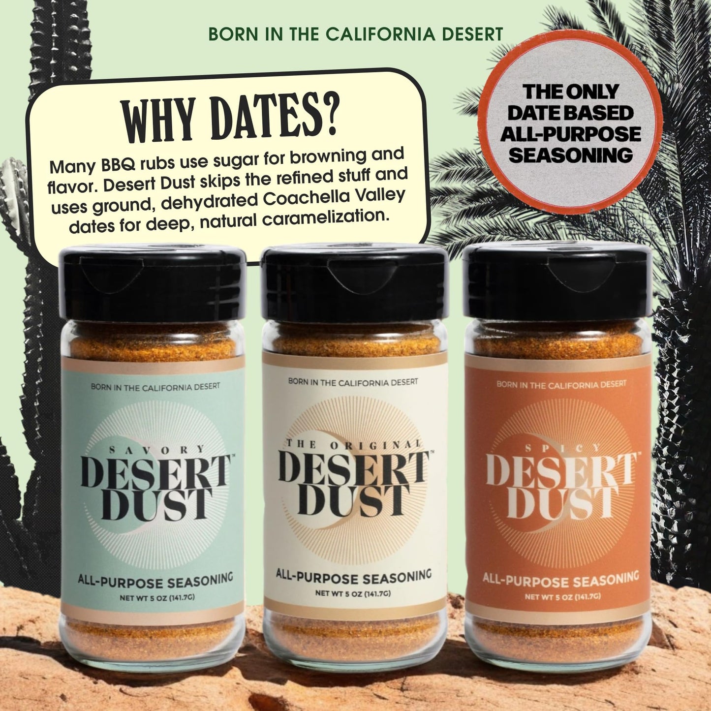 Desert Dust Spicy - All-Purpose Chiltepin Pepper Seasoning with Organic Date Sugar | Bold Medium-Hot Heat for Steak, Chicken, Seafood, Vegetables
