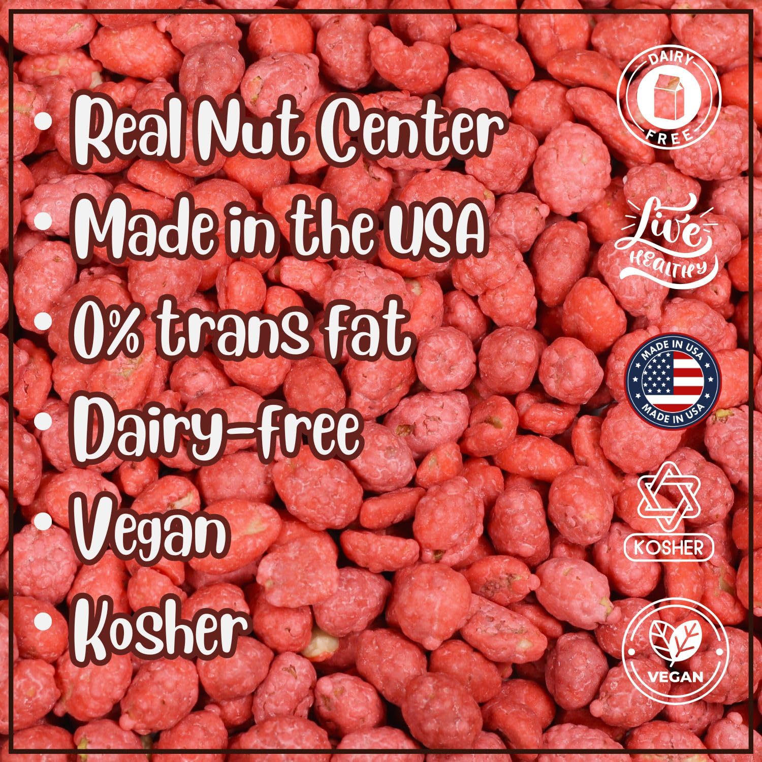 French Burnt Peanuts by Its Delish, 2.5 lbs Jumbo Container | Premium Quality, Fresh & Crunchy Candy Coated Peanuts - Vegan, Kosher, Made in USA