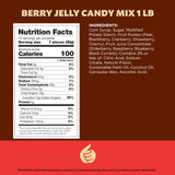 Berry Jelly Candy Mix 1 Pound Bag | Vegan Gummies with Real Fruit Puree | Assorted Berry Flavors | Gelatin Free Plant Based Texture | No Artificial