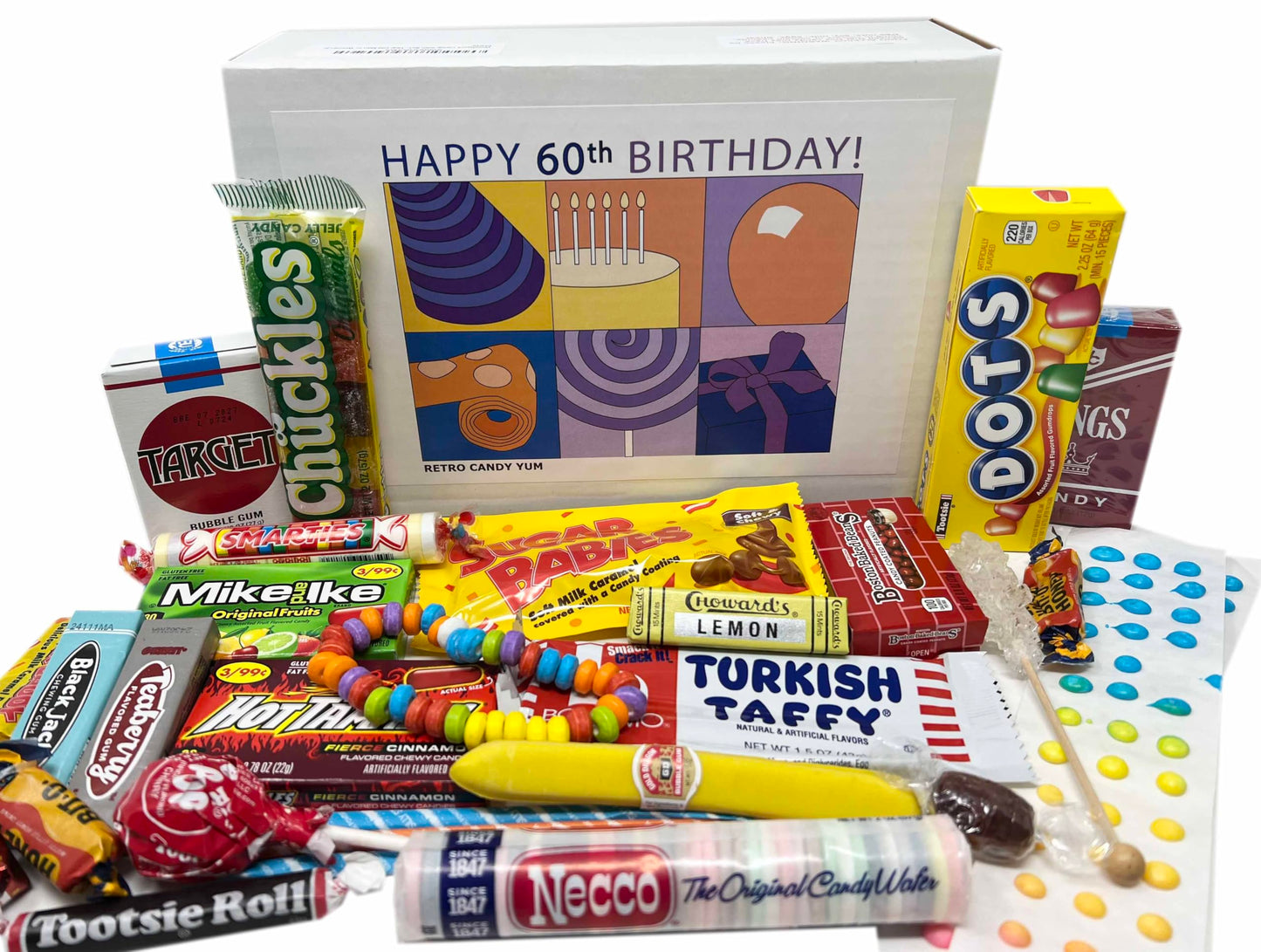 Woodstock Candy 60th Birthday Gift Box of Retro Nostalgic Candy for a 60 Year Old Man or Woman Jr.