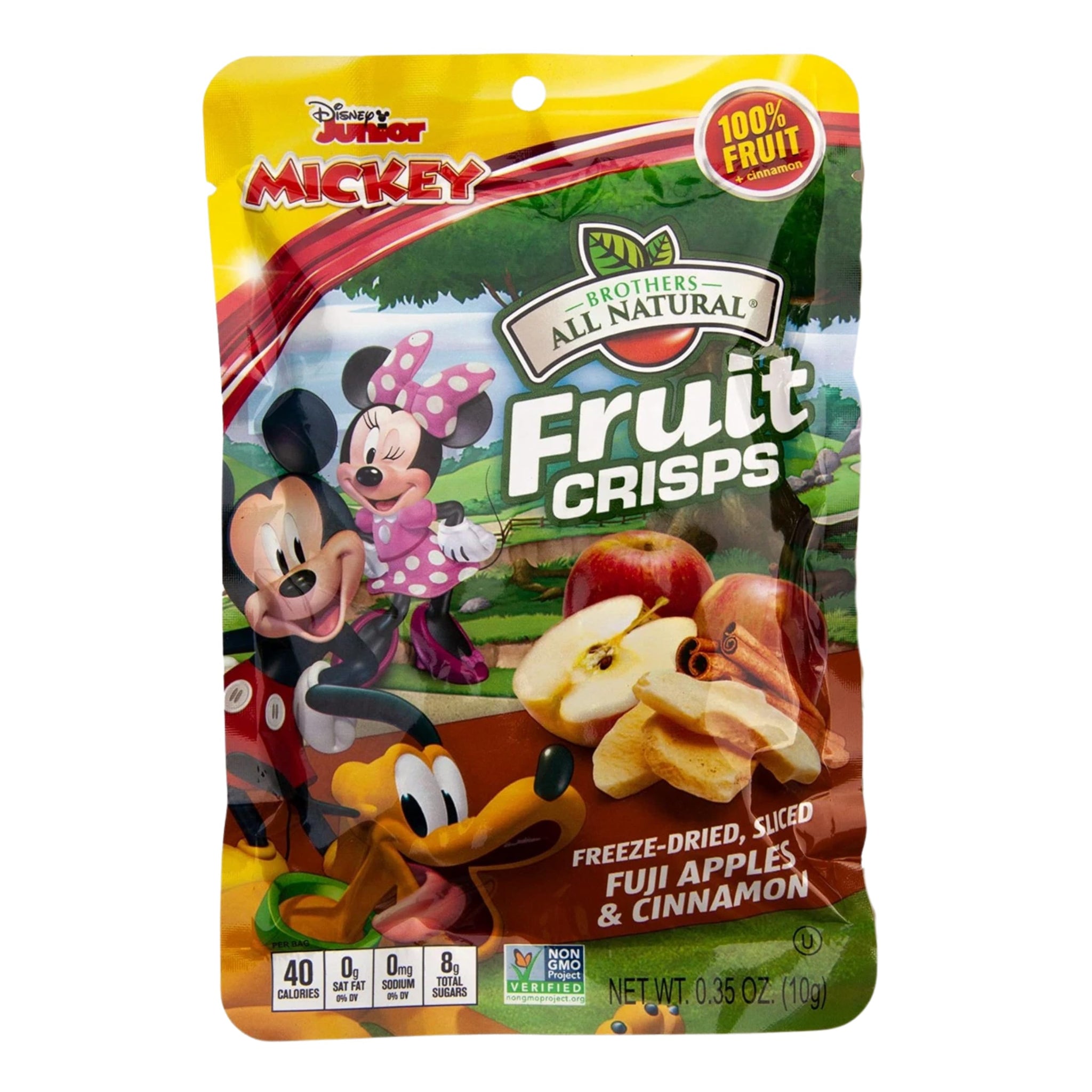 Brothers All Natural Disney Freeze Dried Fruit Crisps, Fuji Apple & Cinnamon, 0.35 Oz (Pack of 12), Made with 100% Fruit, Gluten Free, Soy Free