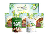 Food to Live Keto Raw Nuts in a Gift Box - Pecans, Brazil Nuts, Macadamia Nuts, Walnuts, Hazelnuts