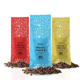 Dongiò Caffè Variety Pack whole bean coffee, 3 bags of 2.2 lbs - 100% blended and roasted in Italy (light, medium and dark roasts)