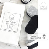 SIMPLYCASA Kitchen Dish Cleaning Sponges - Pack of 6 | Non-Scratch & Fast-Drying | Reusable Scrubbers for Kitchen & Household Use | Stylish Black