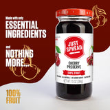 Just Spread 100% Fruit Preserve | Made with Real Fruit Pieces & Only 4 Ingredients | Gluten Free, Vegan, Non GMO, No Added Sugar | 10oz Jar (Cherry)