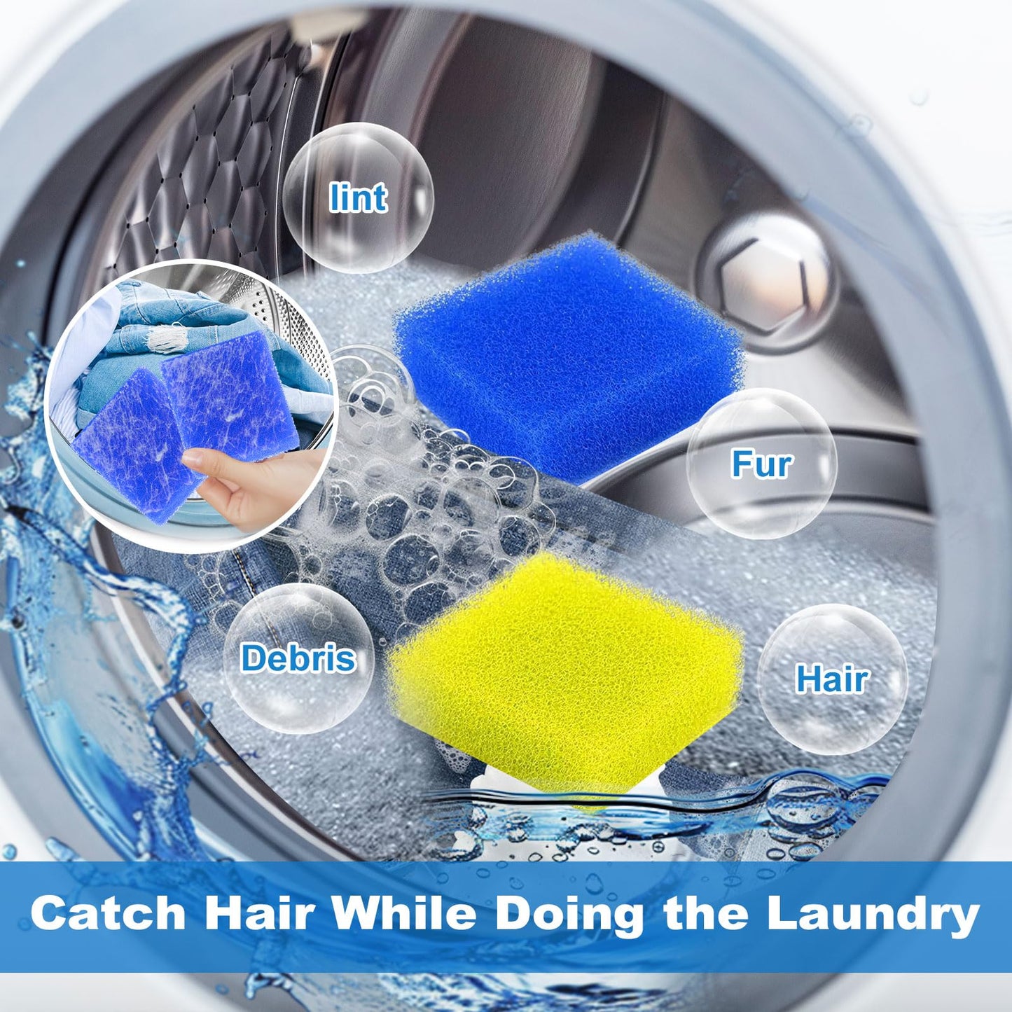 6PCS Pet Hair Remover for Laundry Reusable, Hair Catcher for Washing Machine, Dog & Cat Fur Remover Tool, Lint Remover Balls Washer Dryer for Clothes