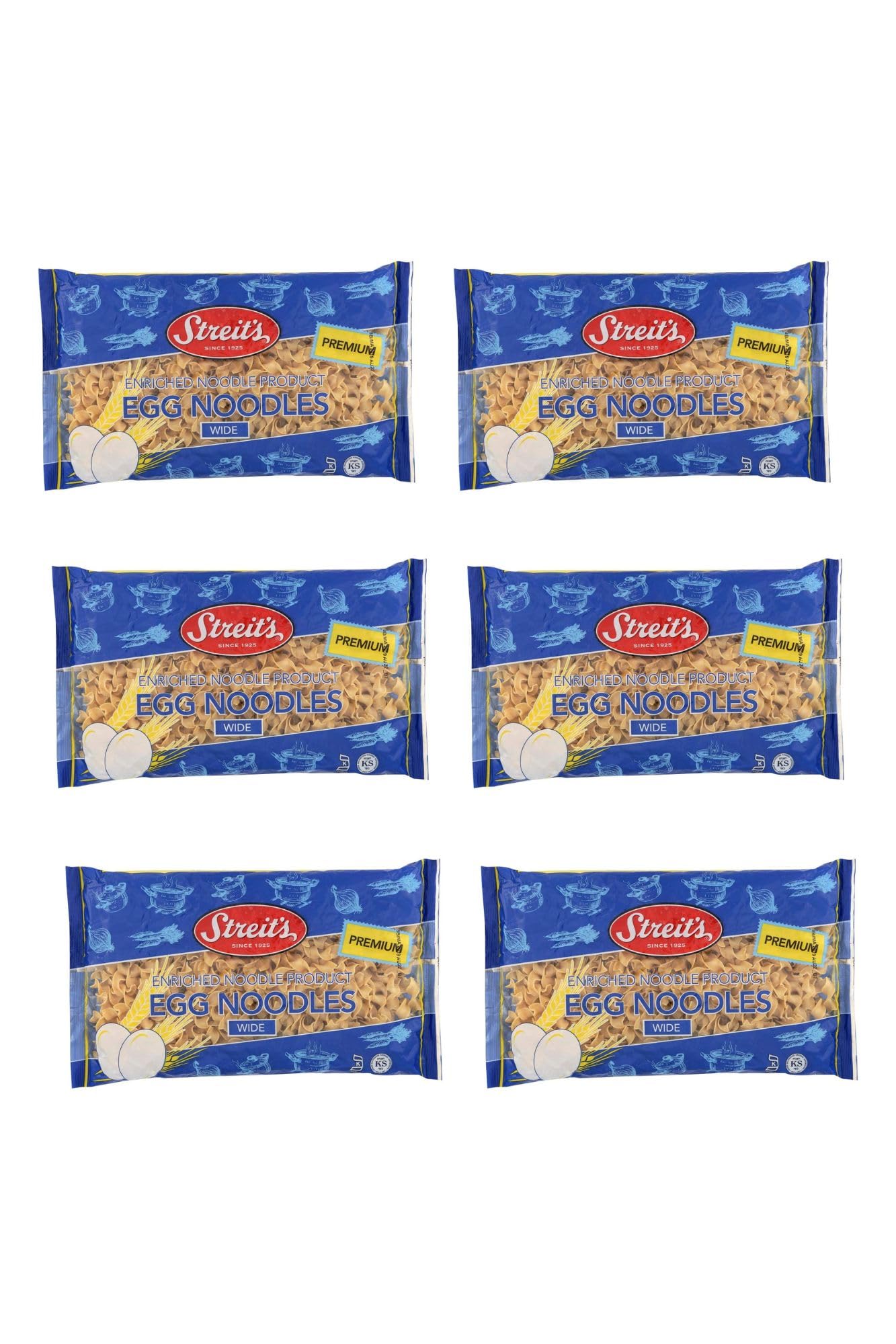 Streit's Egg Noddles - Wide - 12oz (Pack of 6)