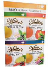 MILLIE'S SIPPING BROTH Steepable Vegetable Broth with Savory Seasonings for Snack Urges | Vegan, Keto, Gluten Free, Intermittent Fasting, and natural