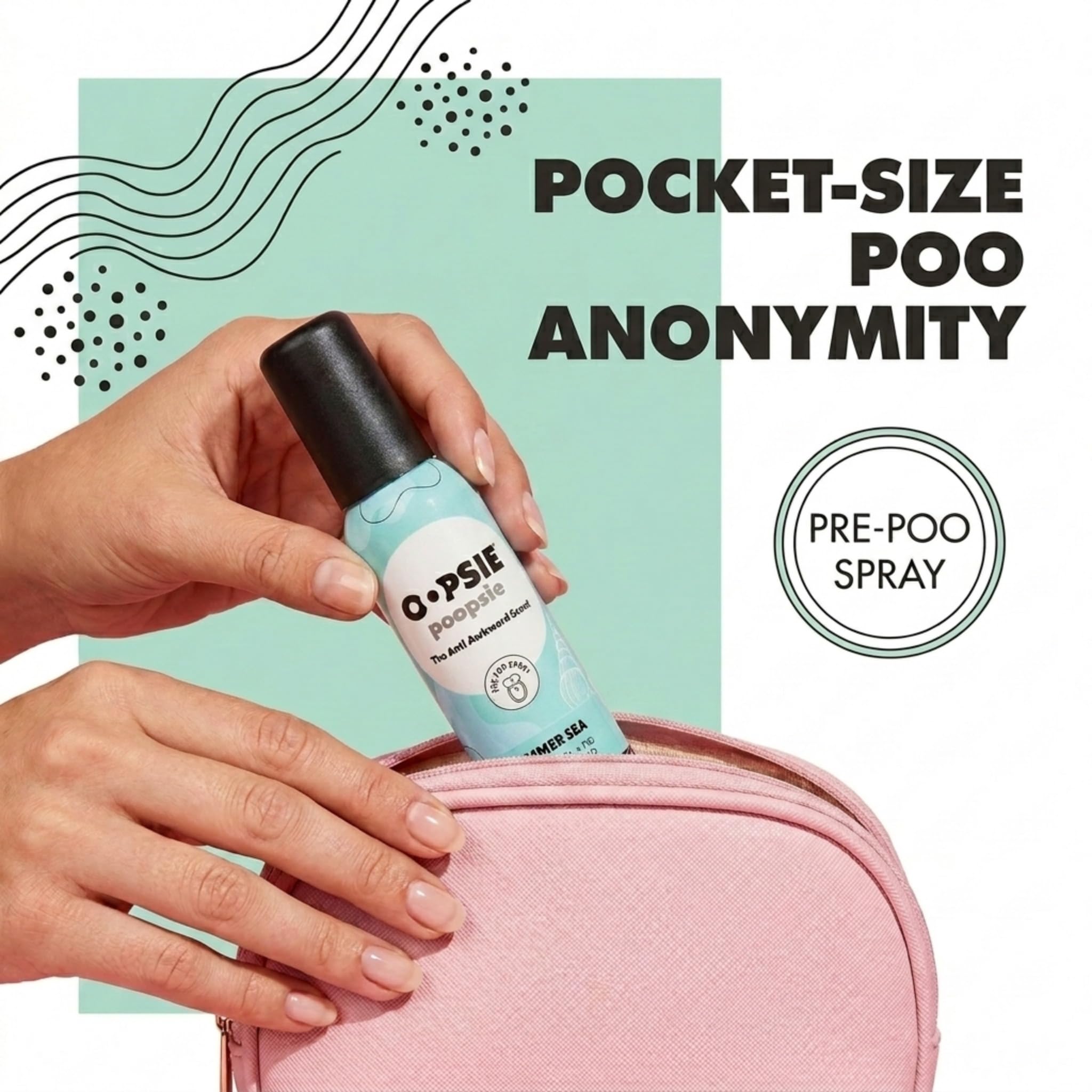 Oopsie Poopsie Toilet Spray, Travel Essentials, Each Up to 300 Uses, On-The-Go Bathroom Odor Deodorizer with Essential Oils, TSA Approved Size, Summer