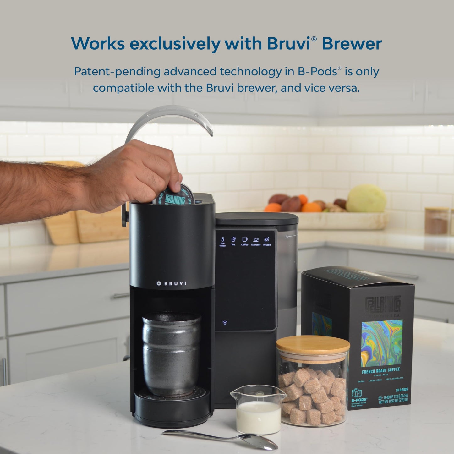Spellbinder D.C.A. | French Roast Coffee Single Cup B-Pods | Only Compatible with Bruvi Single-Serve Coffee Brewer | Includes 60 Pods