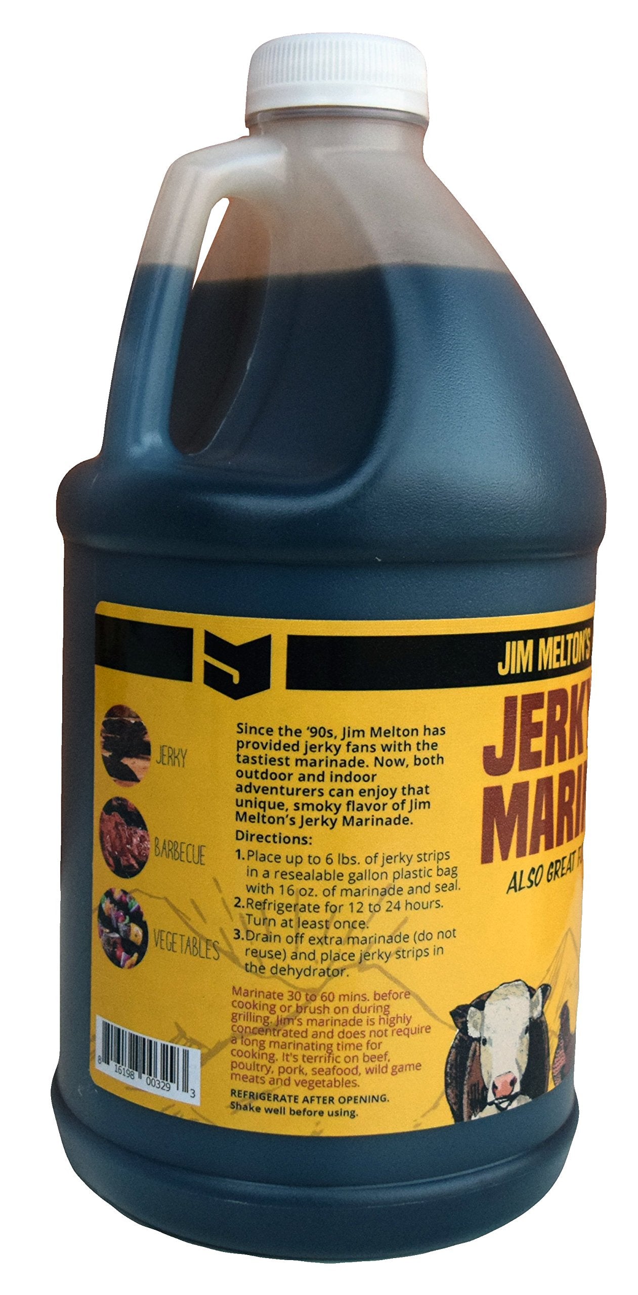 Jim Melton's Jerky Marinade - Make Your Own Homemade Jerky (24 Pounds - 64 Ounce) - Delicious Hickory Smoke Flavor - Contains no MSG or Nitrates (no