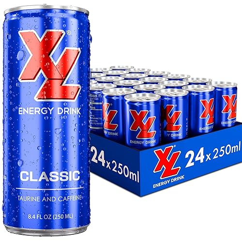XL Energy Drink 24 Pack Classic Flavor - 80mg Caffeine &1000mg Taurine Energy Drinks with B Vitamins - Refreshing Energy Beverage for Energy Boost