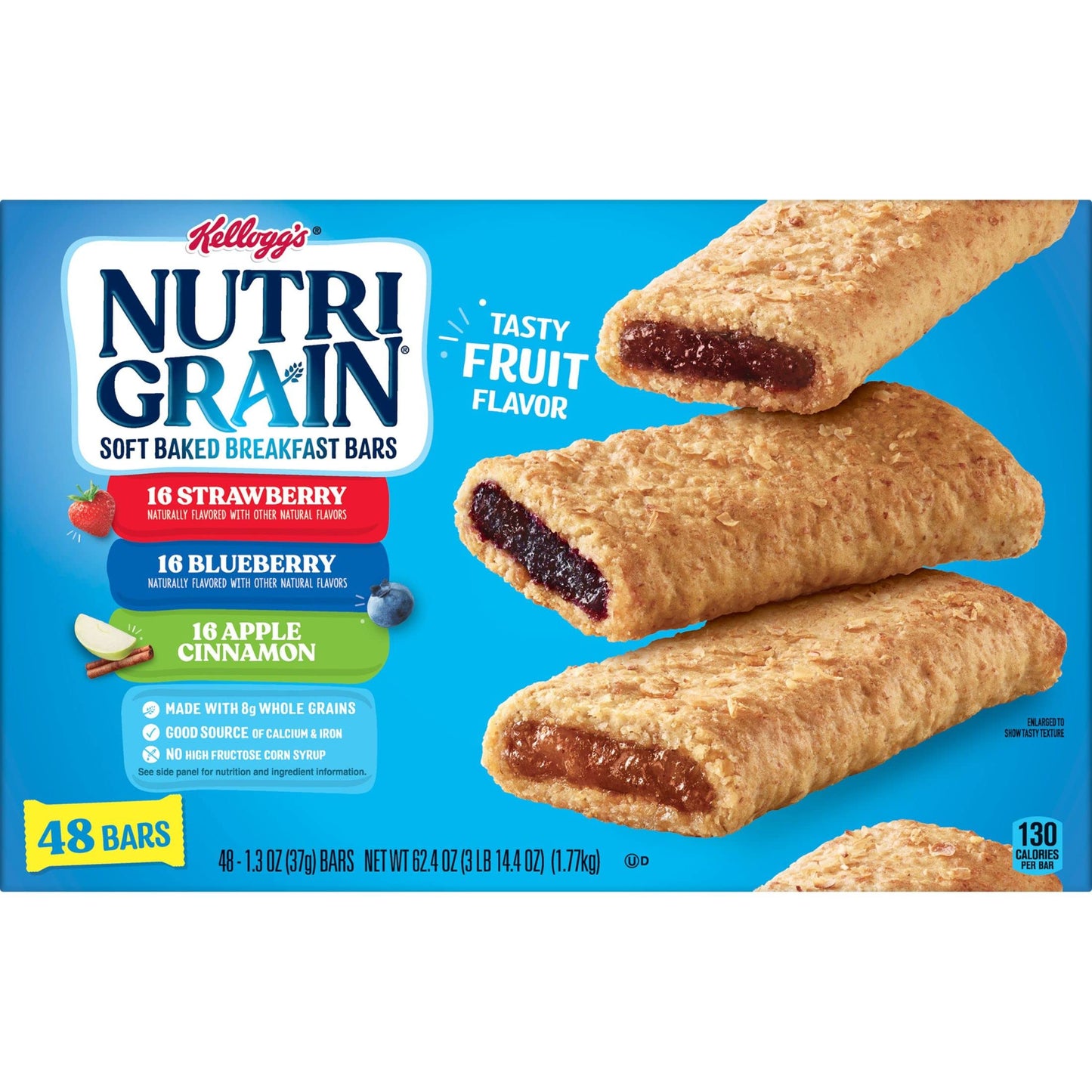 Nutri-Grain-Kellogg's Cereal Bars Variety Pack, 1.3 oz, 48-Count