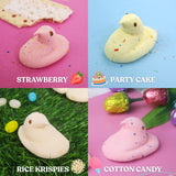 Dessert Peeps Marshmallows Assortment, Cotton Candy, Rice Krispies, Party Cake, and Strawberry Flavors, Easter Basket Stuffer Candy, 5 Count Sleeves