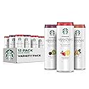 Starbucks Refreshers, 3 Flavor Variety Pack (Peach,Cherry, Stw Lmd), 12 Ounce Sleek Cans (Pack of 12)