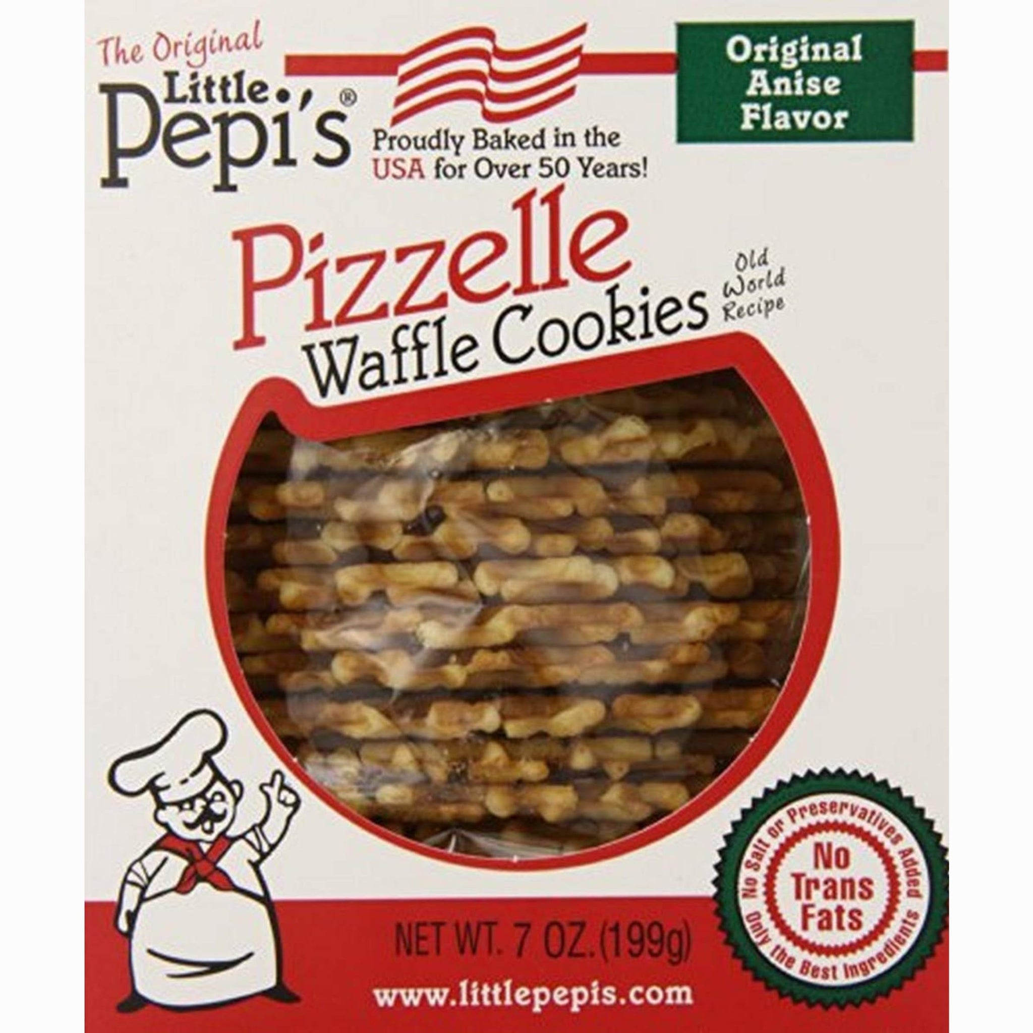 Little Pepi's Anise Pizzelles - Traditional Italian Waffle Cookies, Light & Crispy, Made with Farm Fresh Eggs, Authentic Italian Pizzelle Cookies