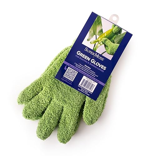 SuperMoss (01710) Microfiber Dusting Gloves for Plants - Gentle Leaf Shine & Cleaner for Houseplants, Reusable Indoor Plant Care Accessories, Durable