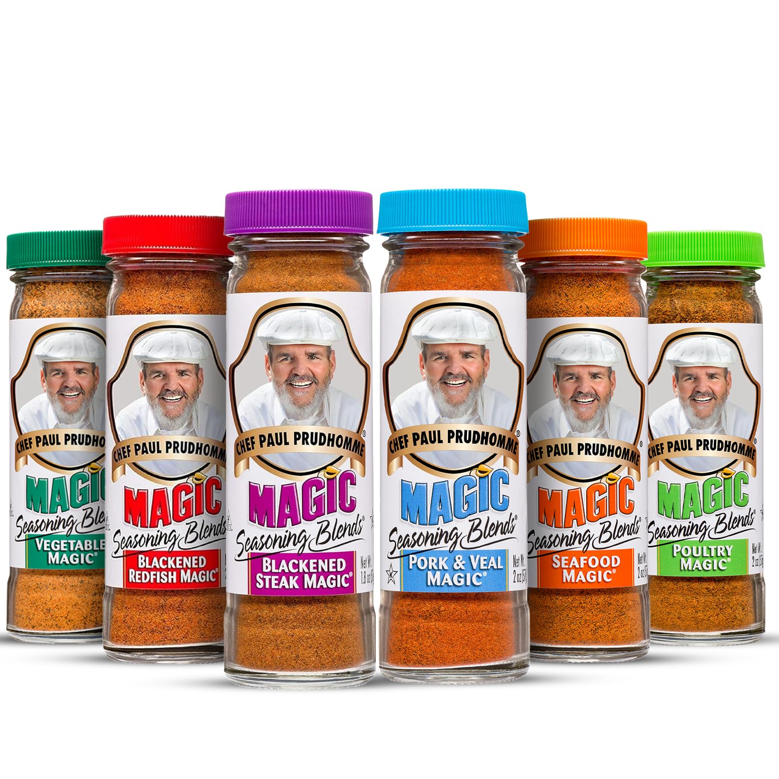 Chef Paul Magic Seasoning Blends Seafood Seasoning Variety Pack | Blackened Redfish & Steak, Seafood, Poultry, Vegetable, Pork & Veal | All-Purpose
