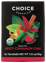 Choice Organic Teas Organic Spicy Cinnamon Chai Black Tea, 16 CT