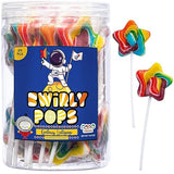 Galaxy Star Rainbow Lollipops Individually Wrapped, Bursting with Fruity Flavor, Great Swirl Lollipops for Kids Birthday Parties, Space Candy Party