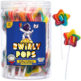 Galaxy Star Rainbow Lollipops Individually Wrapped, Bursting with Fruity Flavor, Great Swirl Lollipops for Kids Birthday Parties, Space Candy Party