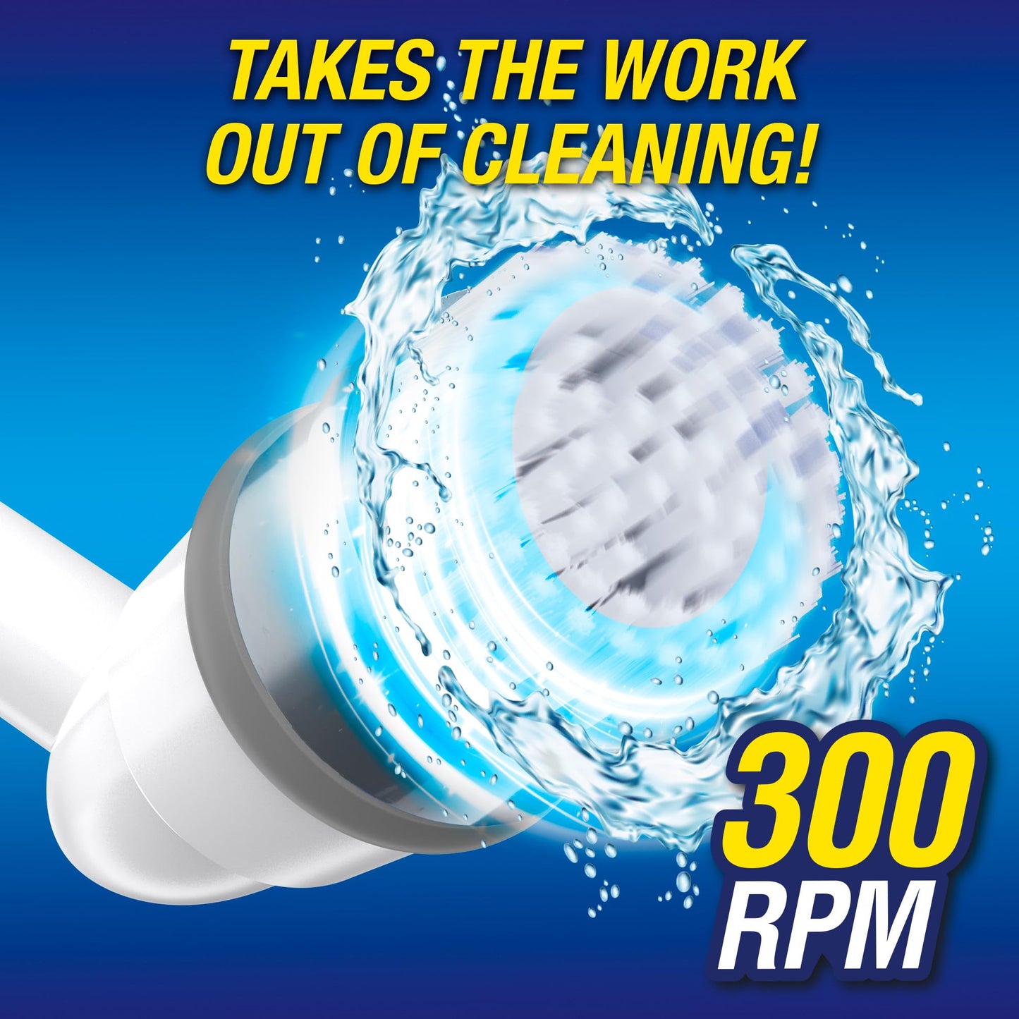 Voom Electric Spin Scrubber, Cordless Shower Spinning Brush with 2 Replaceable Brush Heads & Adjustable Handle, Rechargeable Spinning Brush