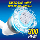 Voom Electric Spin Scrubber, Cordless Shower Spinning Brush with 2 Replaceable Brush Heads & Adjustable Handle, Rechargeable Spinning Brush