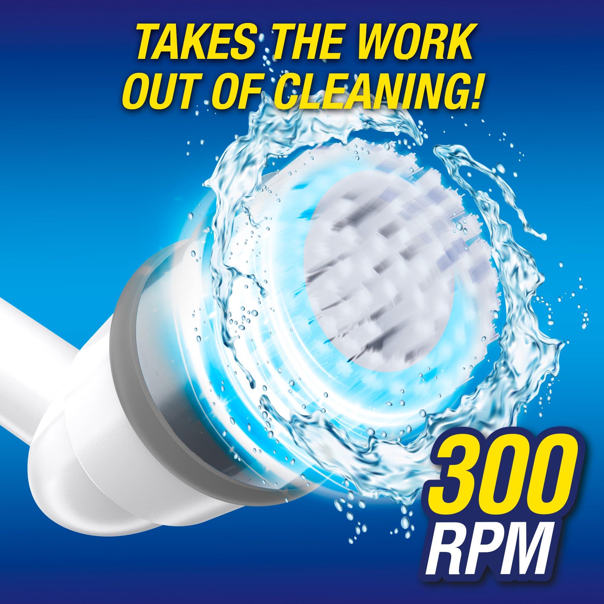 Voom Electric Spin Scrubber, Cordless Shower Spinning Brush with 2 Replaceable Brush Heads & Adjustable Handle, Rechargeable Spinning Brush