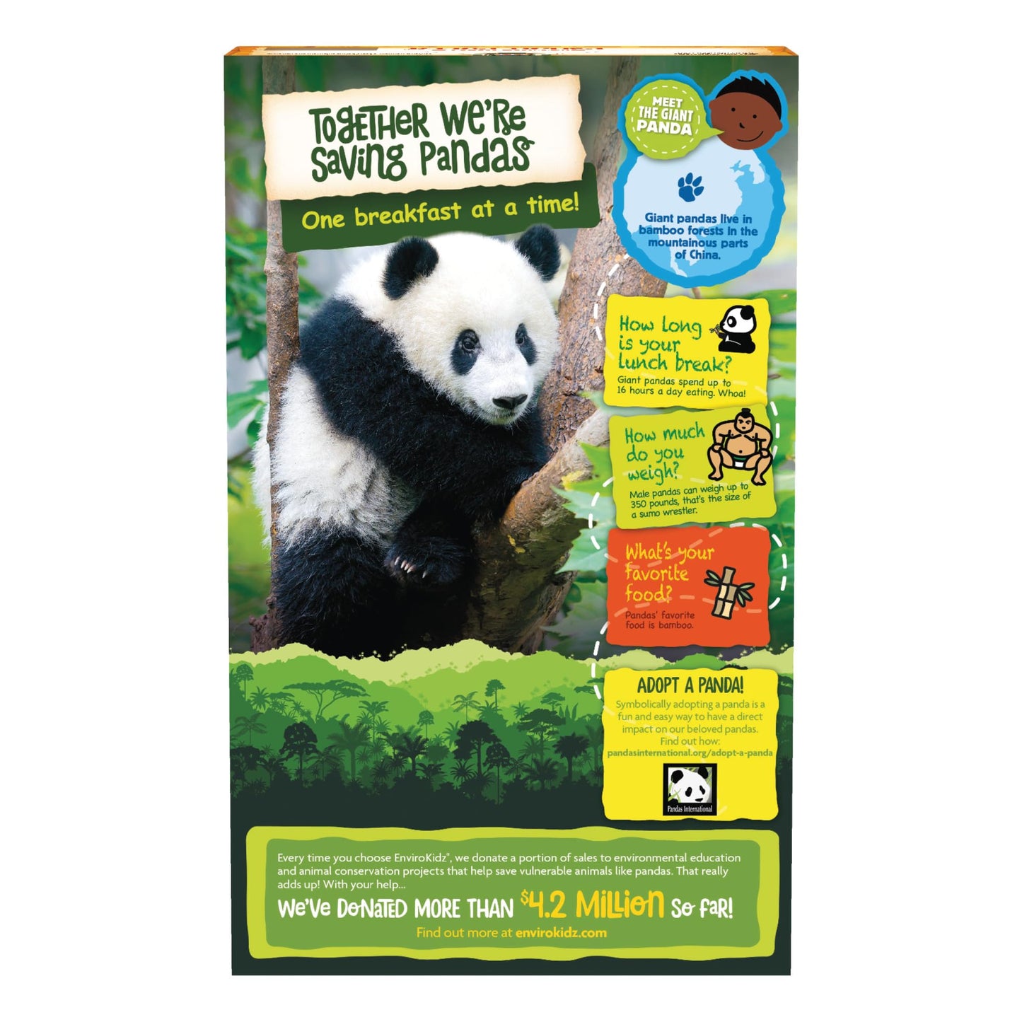 EnviroKidz Organic Panda Puffs Cereal, 10.6 oz (Pack of 1), Peanut Butter, Gluten Free, Non-GMO, by Nature's Path