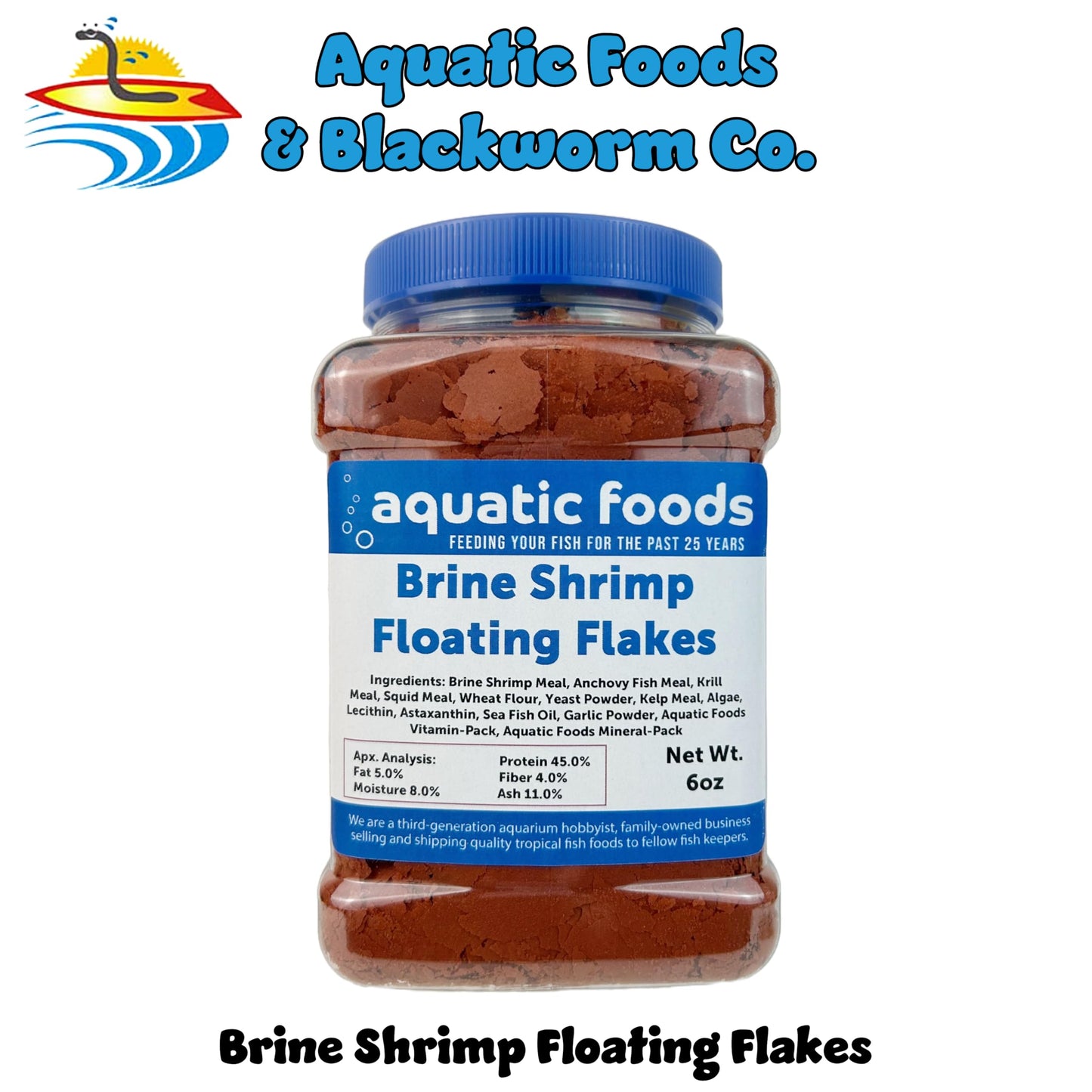 Aquatic Foods Inc. Brine Shrimp Flakes for All Freshwater Fish, All Marines, Tangs, Butterflies, Angels, Anthias, Clown Fish Also Pellet Mix, Wafer