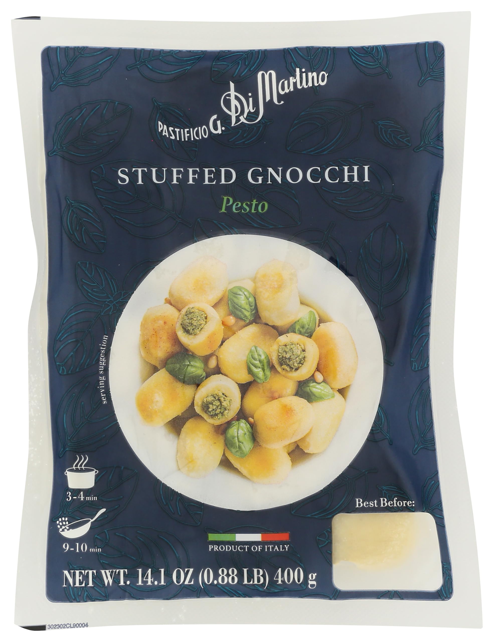 Pastificio Di Martino - Stuffed Gnocchi Pesto 16oz, 1 Pack, Authentic Italian Potato Gnocchi Filled with Spinach, Basil, Pecorino Romano & Ricotta