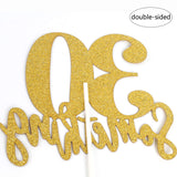 30 Someting Cake Topper, Happy 30th Birthday Sign,Dirty 30 Cake Topper,Hello 30 Party Decorations (Double Sided Gold Glitter)
