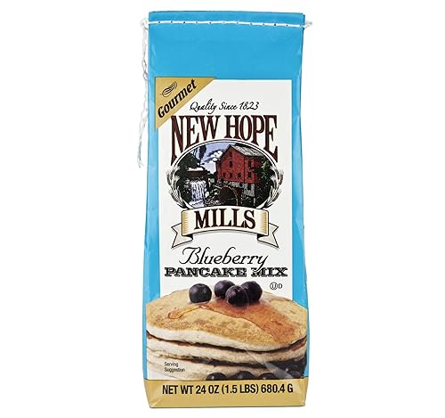 New Hope Mills Flavored Pancake Mix- Two 24 oz. Bags- Your Choice of 5 Different Varieties (Blueberry)