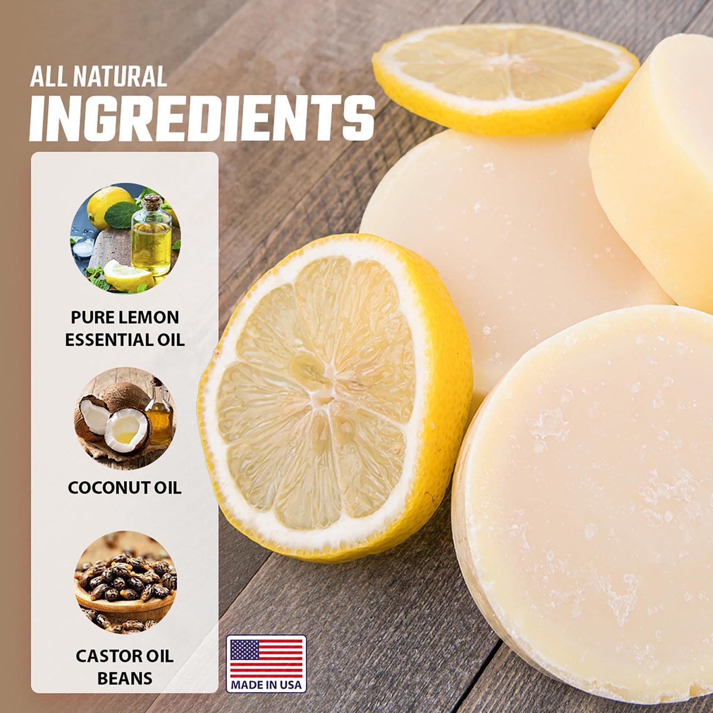 Old Town Soap Co. Lemon Dish Block Soap Bar - 3 Pack Natural Dish Soap Bar 4oz for Eco-Friendly Cleaning - Premium Dish Soap Block Alternative