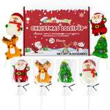4E's Novelty 24 Pack Christmas Lollipops Santa, Snowman, Reindeer, Tree, Christmas Lollipops Individually Wrapped Bulk, Candy Suckers, Stocking