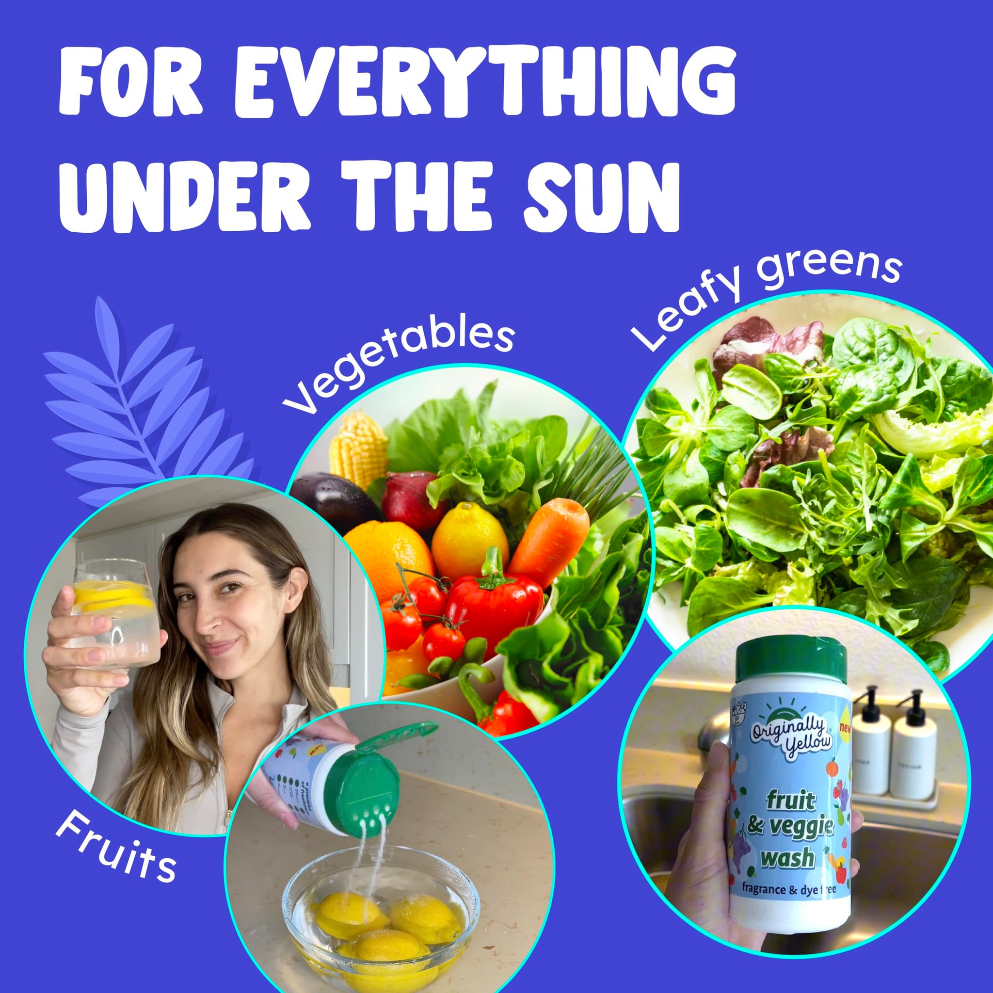 Originally Yellow USA Made Fruit And Vegetable Wash | Food-Grade Fruit and Veggie Wash With No Aftertaste | Powerful Cleaning &| Plant-Derived Produce