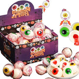 Creepy Eyeball Gummy Candies with Juicy Fruit Filling - 40 Individually Wrapped Chewy Sweets, Realistic Eye-Shaped Treats for Halloween Trick or